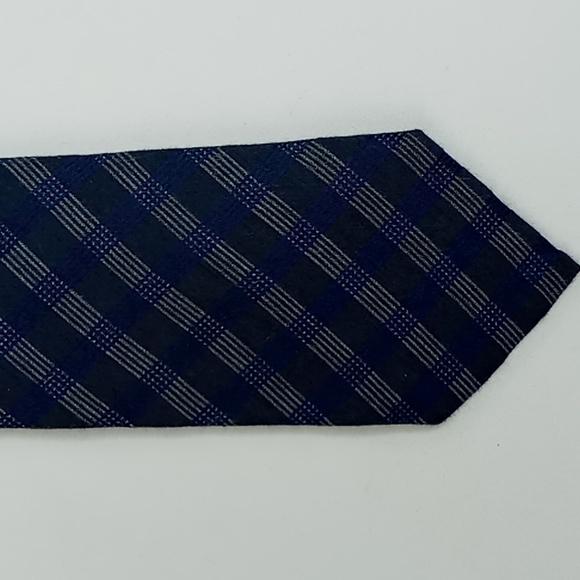John Varvatos Navy/Gray Diagonal Stripe Tie - Picture 9 of 9